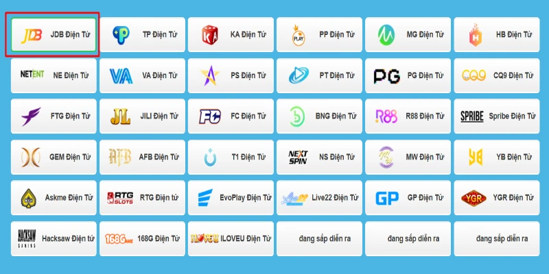 Chọn sảnh cược JBD trên danh mục nhà cung cấp