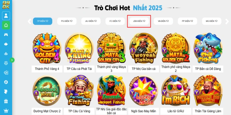 Sảnh cược JBD nổ hũ hợp tác cùng 99OK năm 2019